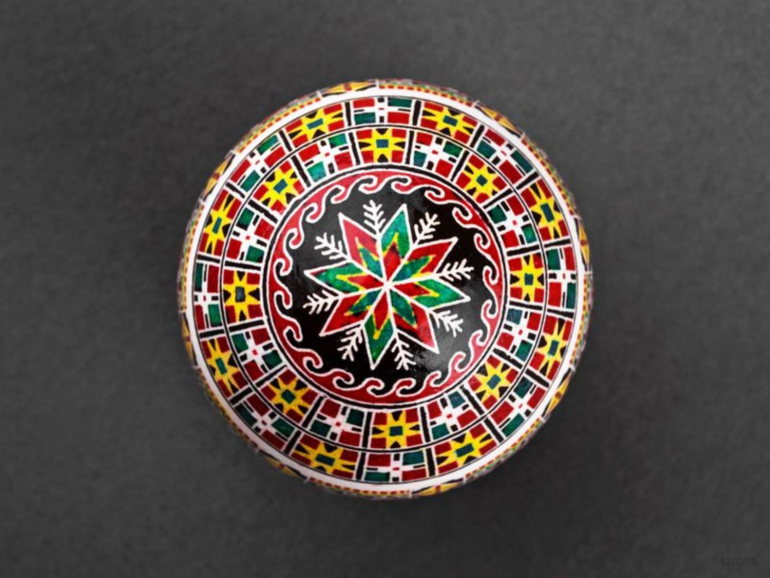 A painted Easter egg.