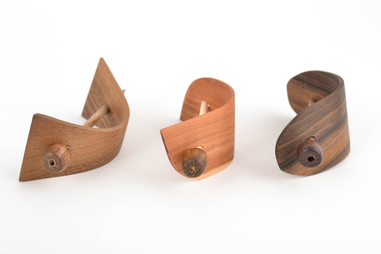 Set of hairpins made of ecologically clean wood