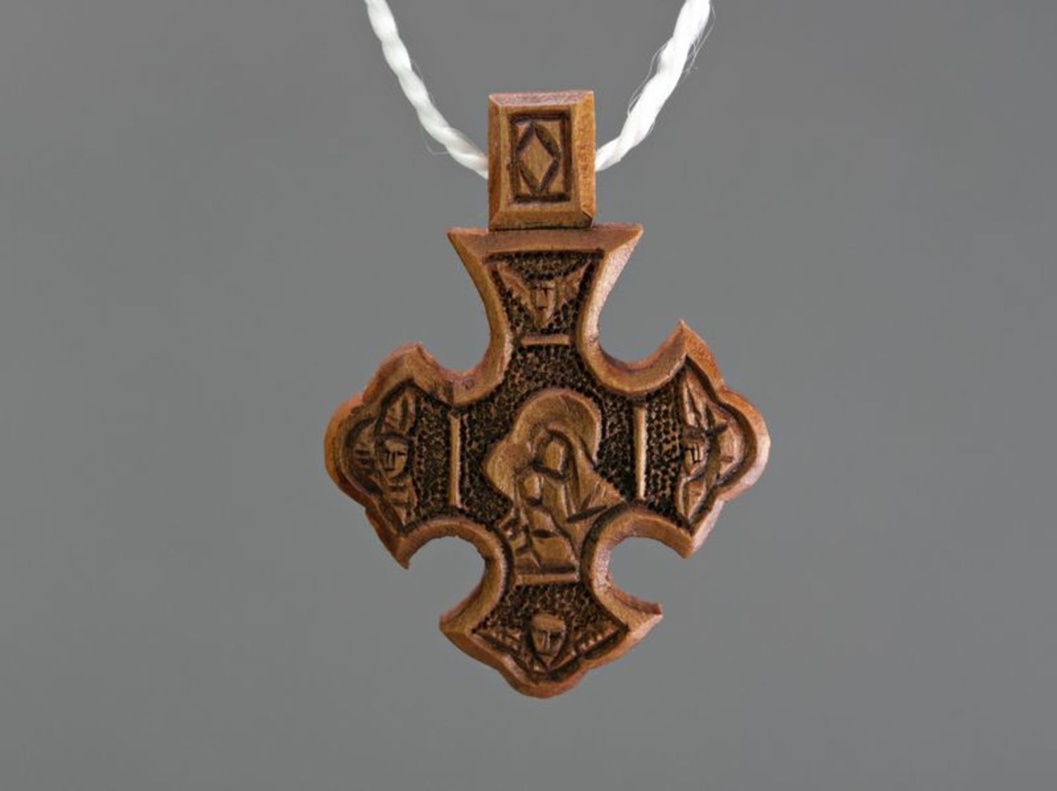 Wooden cross pendant