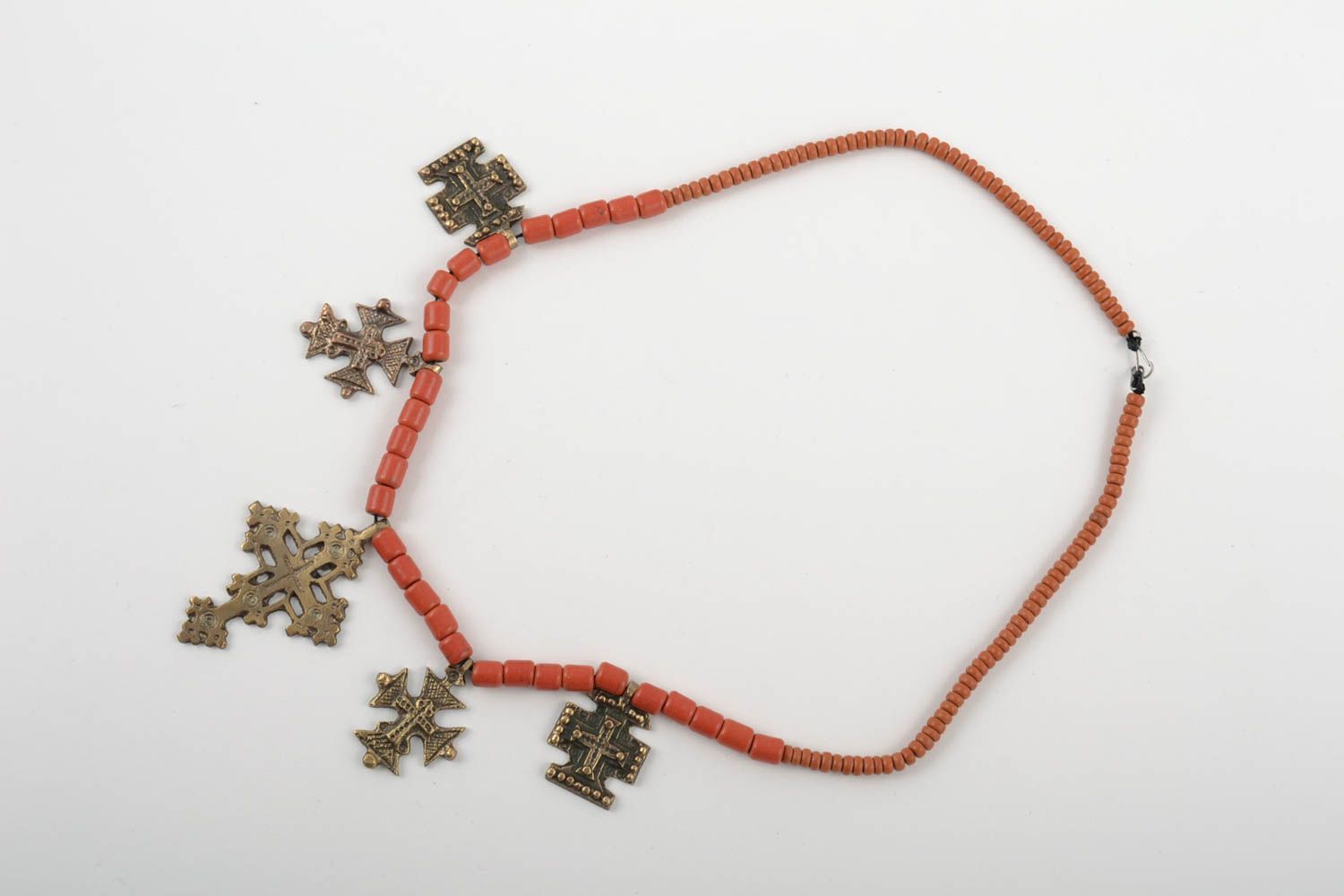 Necklace made of crosses.