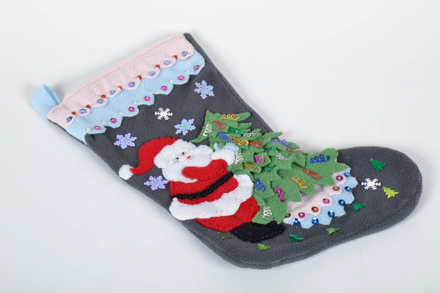 New Year's sock with Santa Claus