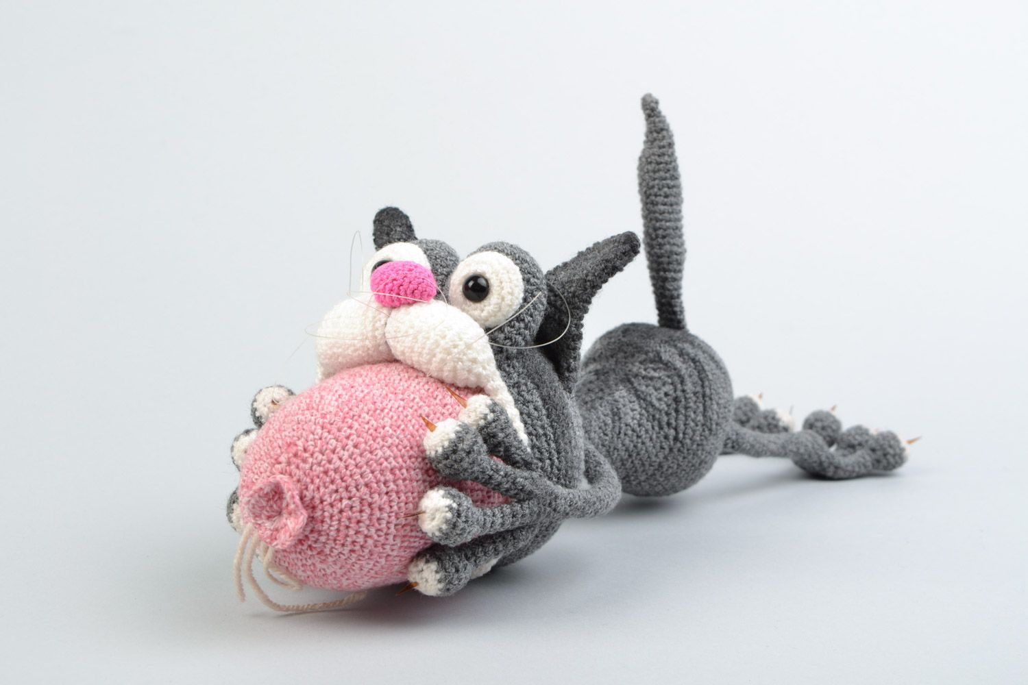 Cat toy with sausage