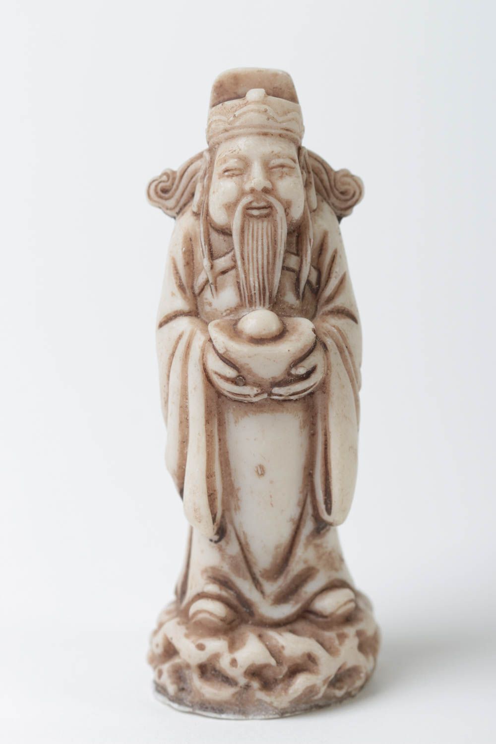Small polymer resin figurine elder Fu Shin god 
