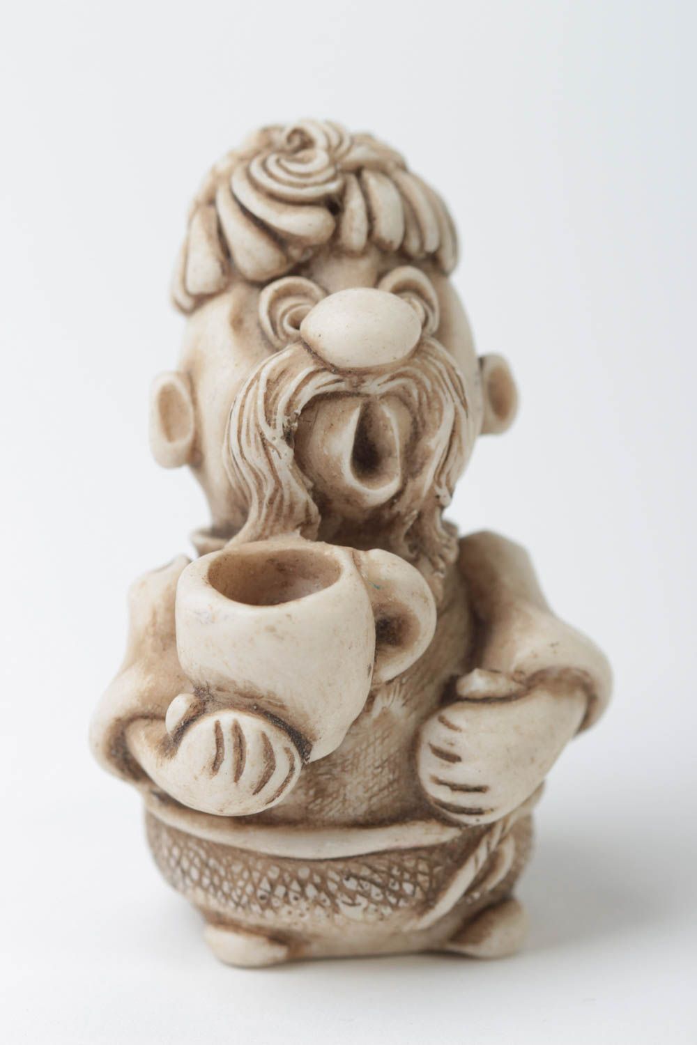 Statuette Kozak of polymer resin and marble powder. 