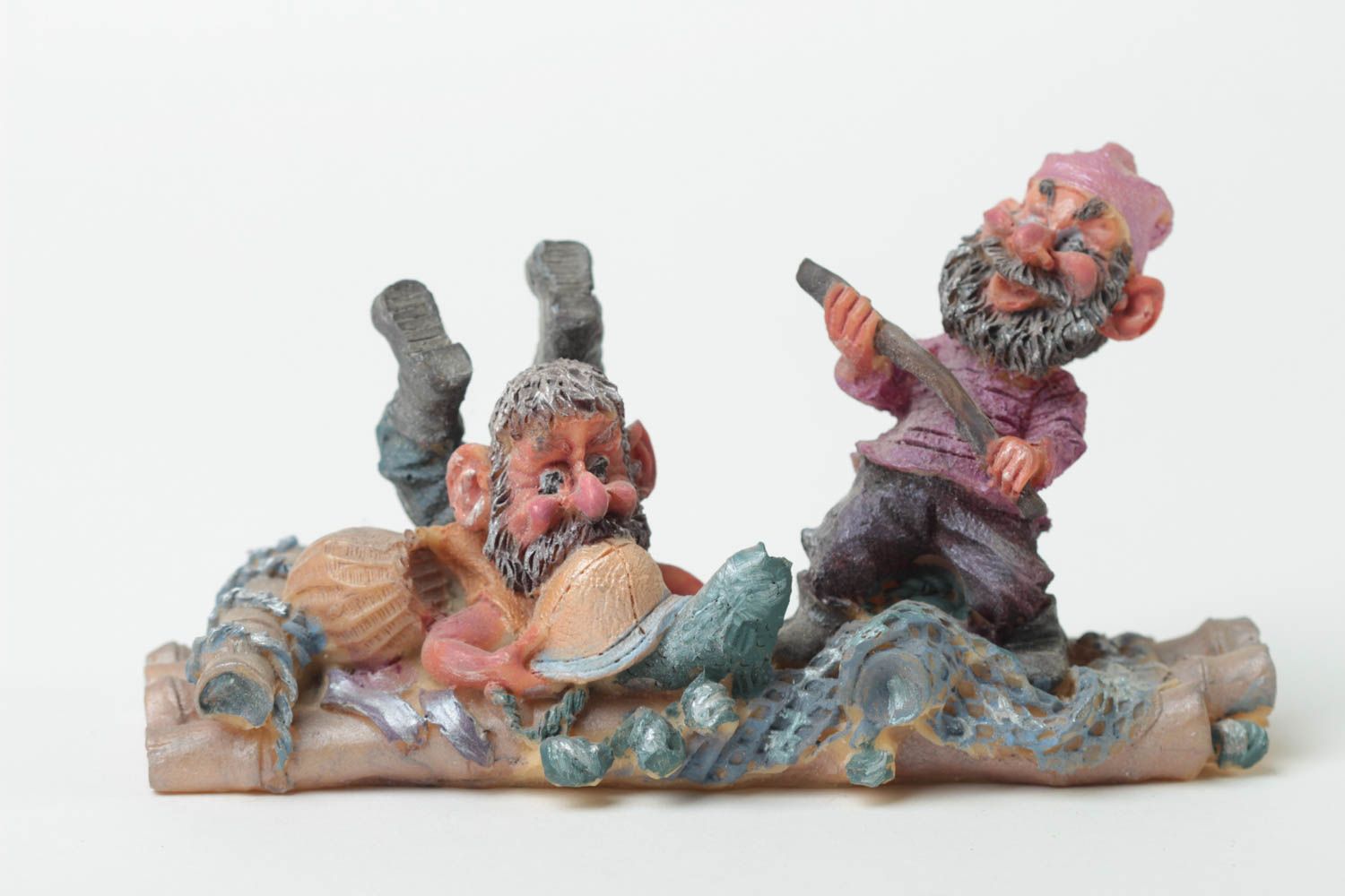 Statuette of resin, painted with acrylic paints.