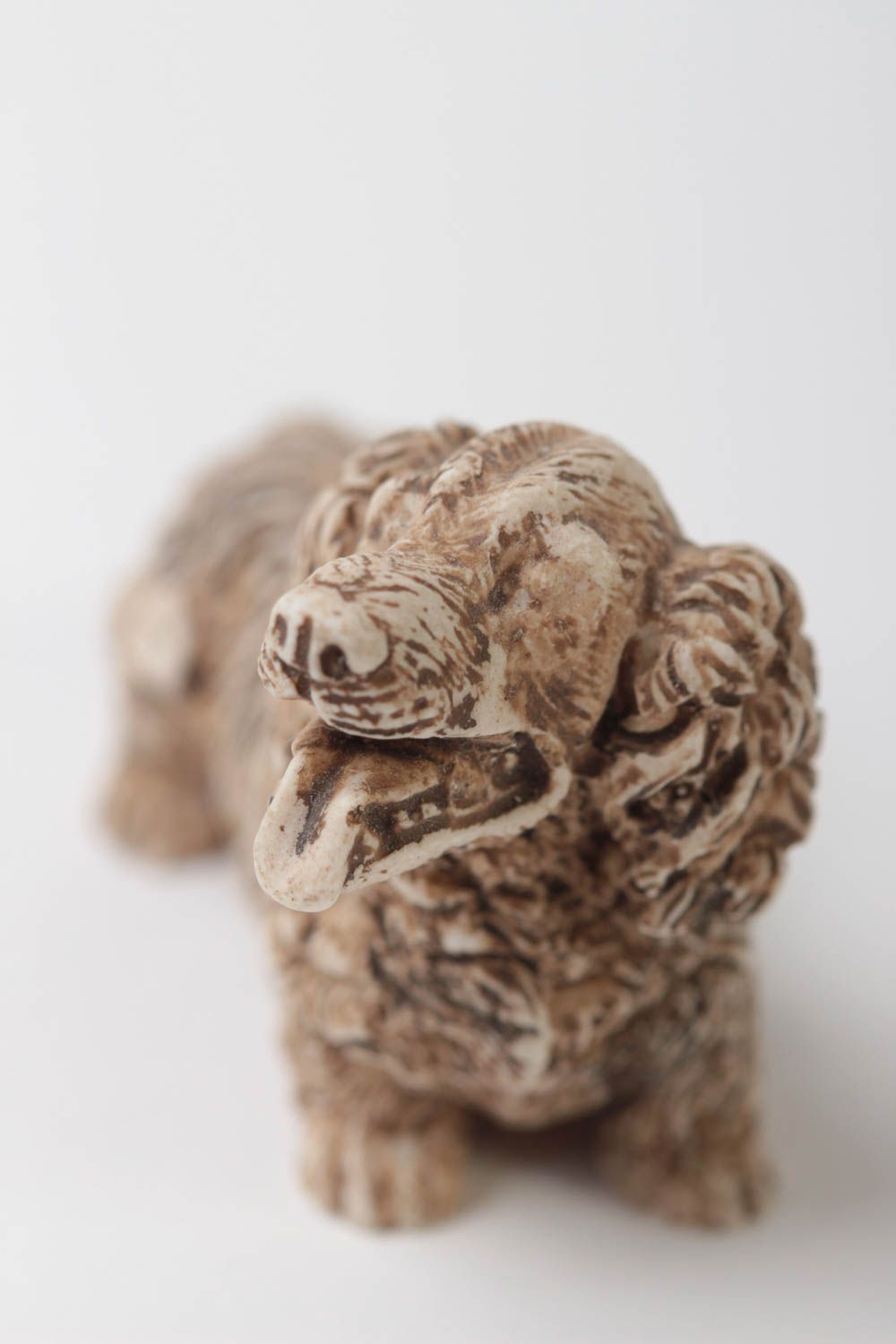 Polymer resin dog tuxedo figurine 