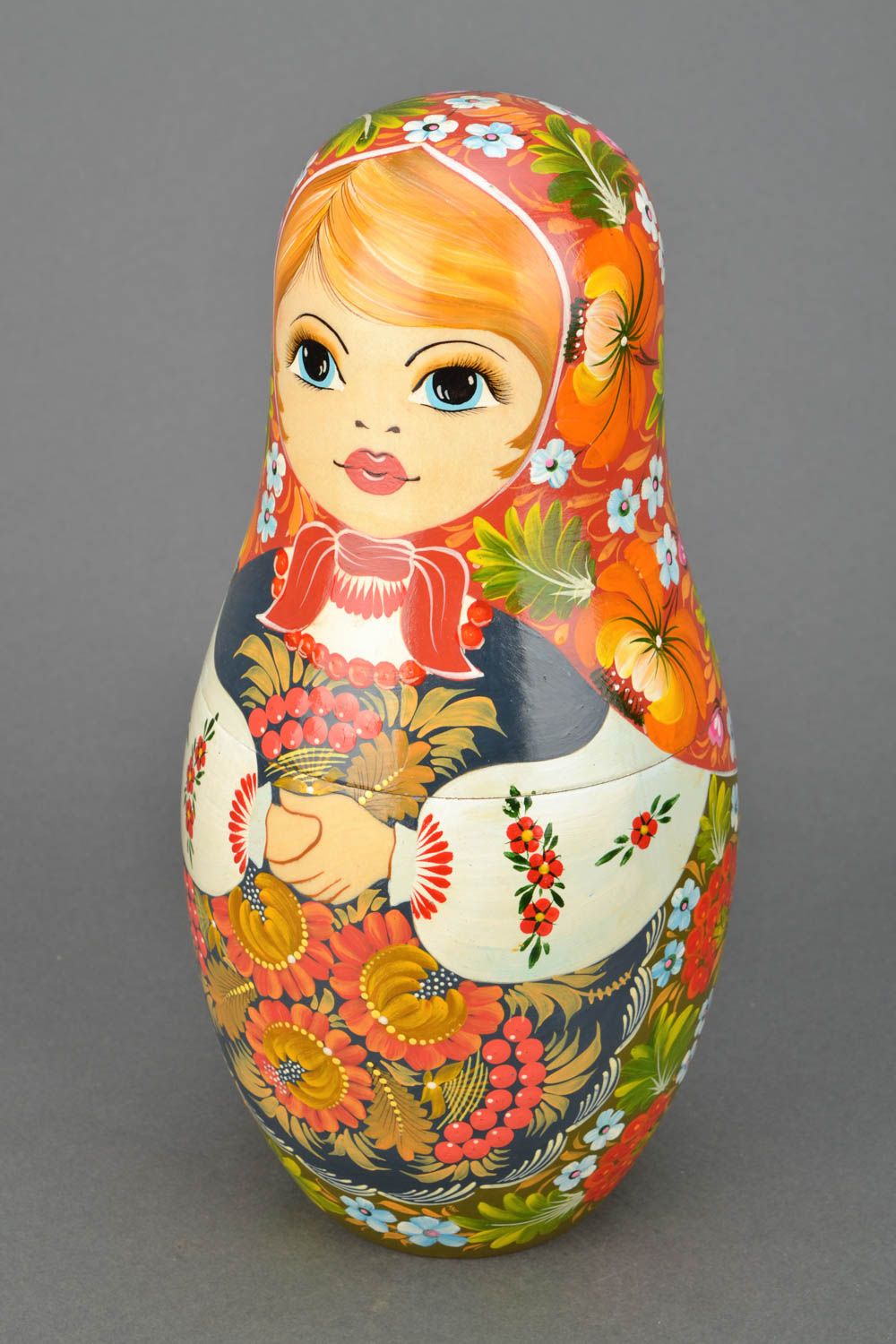 Wooden toy doll of seven dolls, handmade.