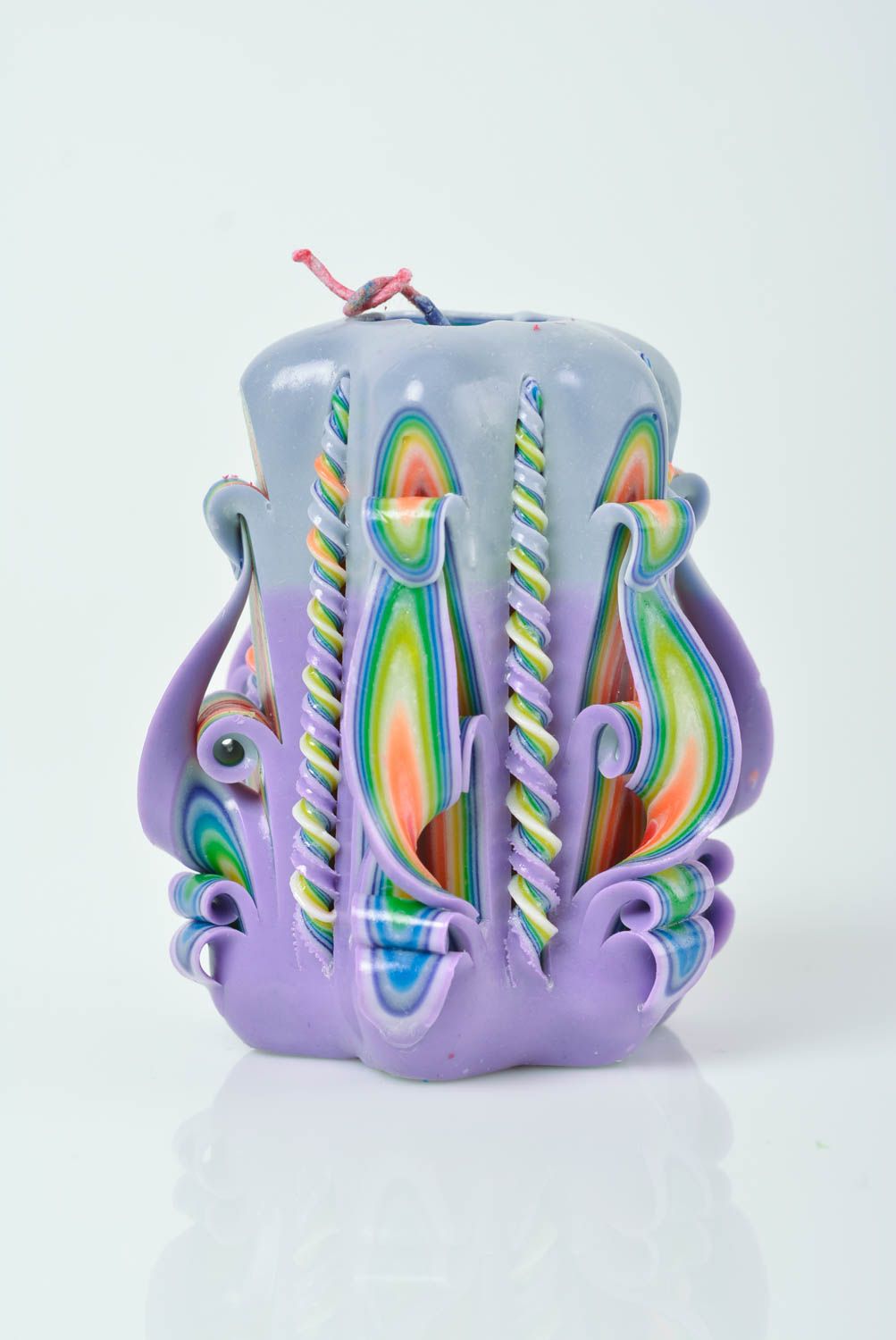 Steam candle, carved, handmade.