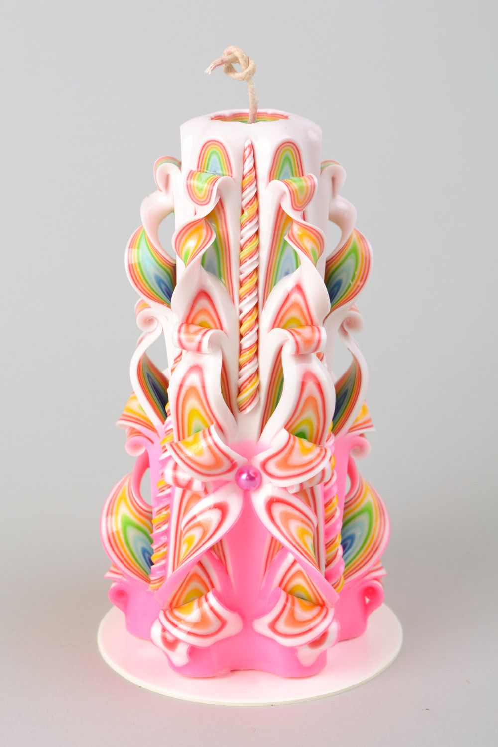 Colorful high handmade decorative light, carved.