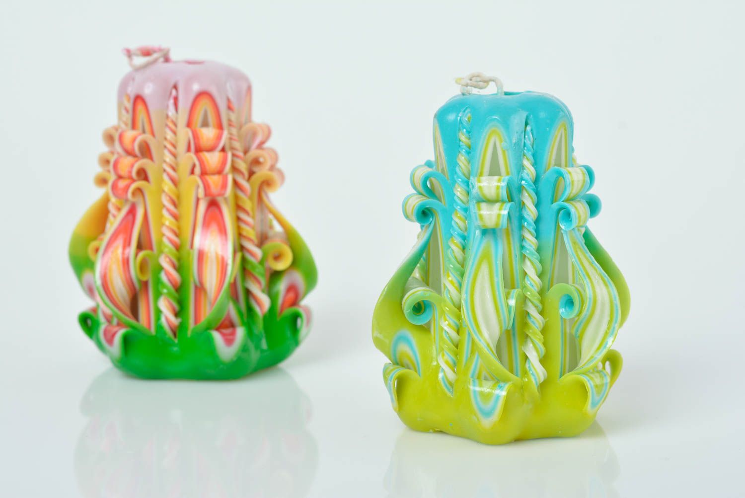 Decorative colored handmade candle