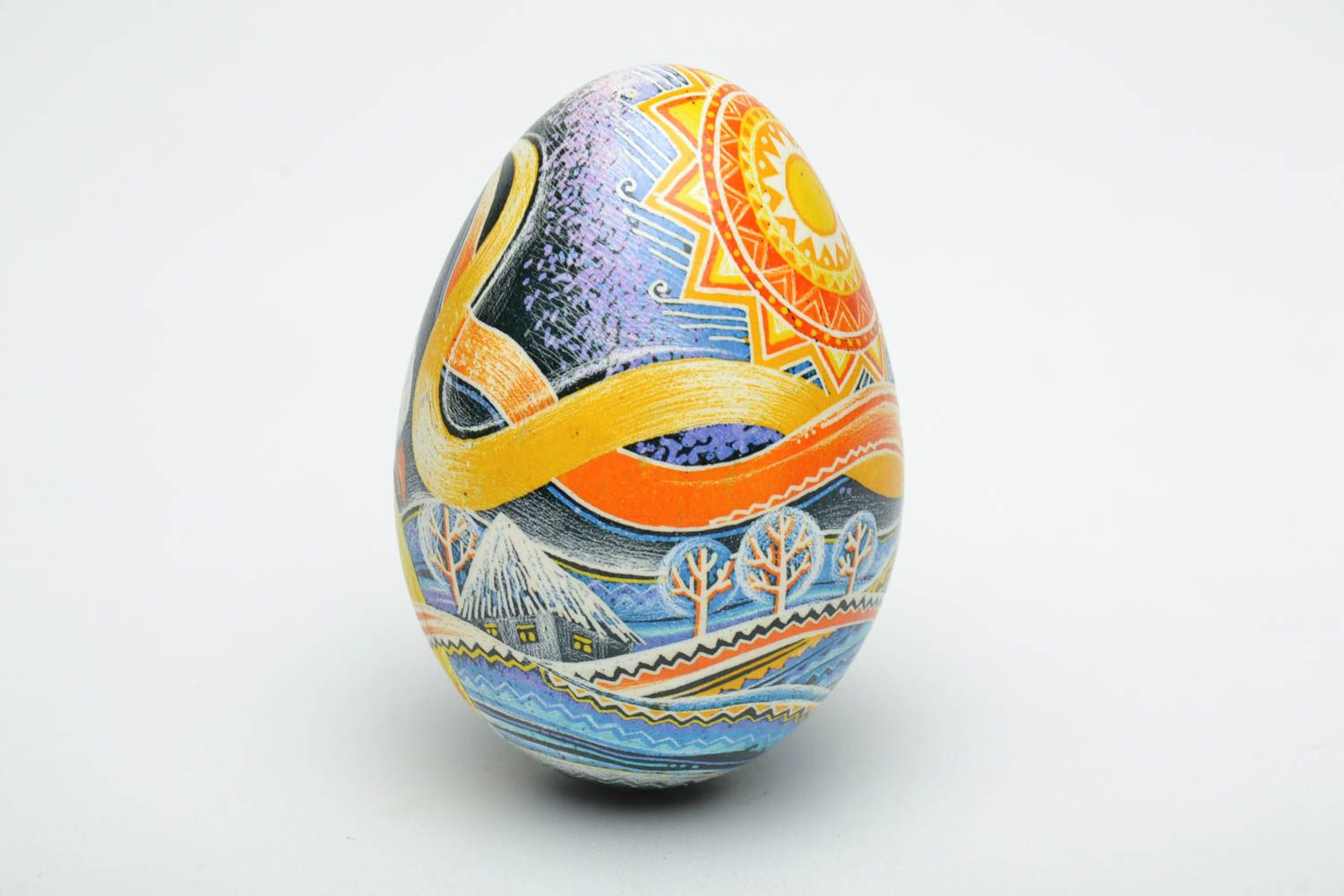 Hand painted goose egg.