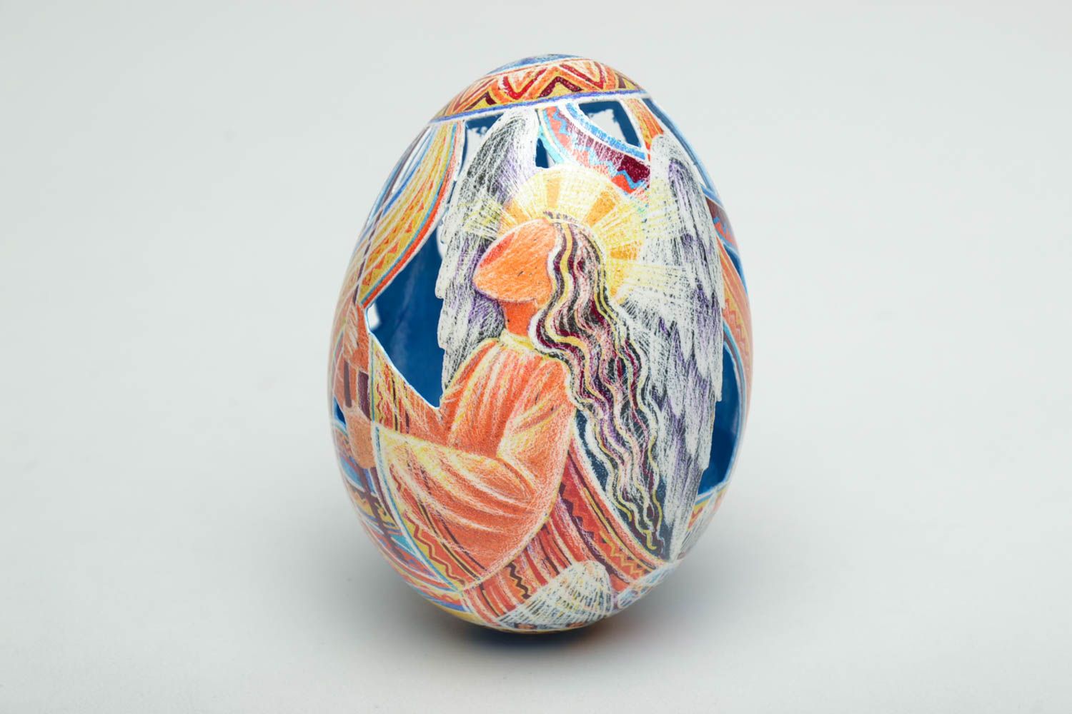Easter egg on the basis of goose with author's paintings, handmade