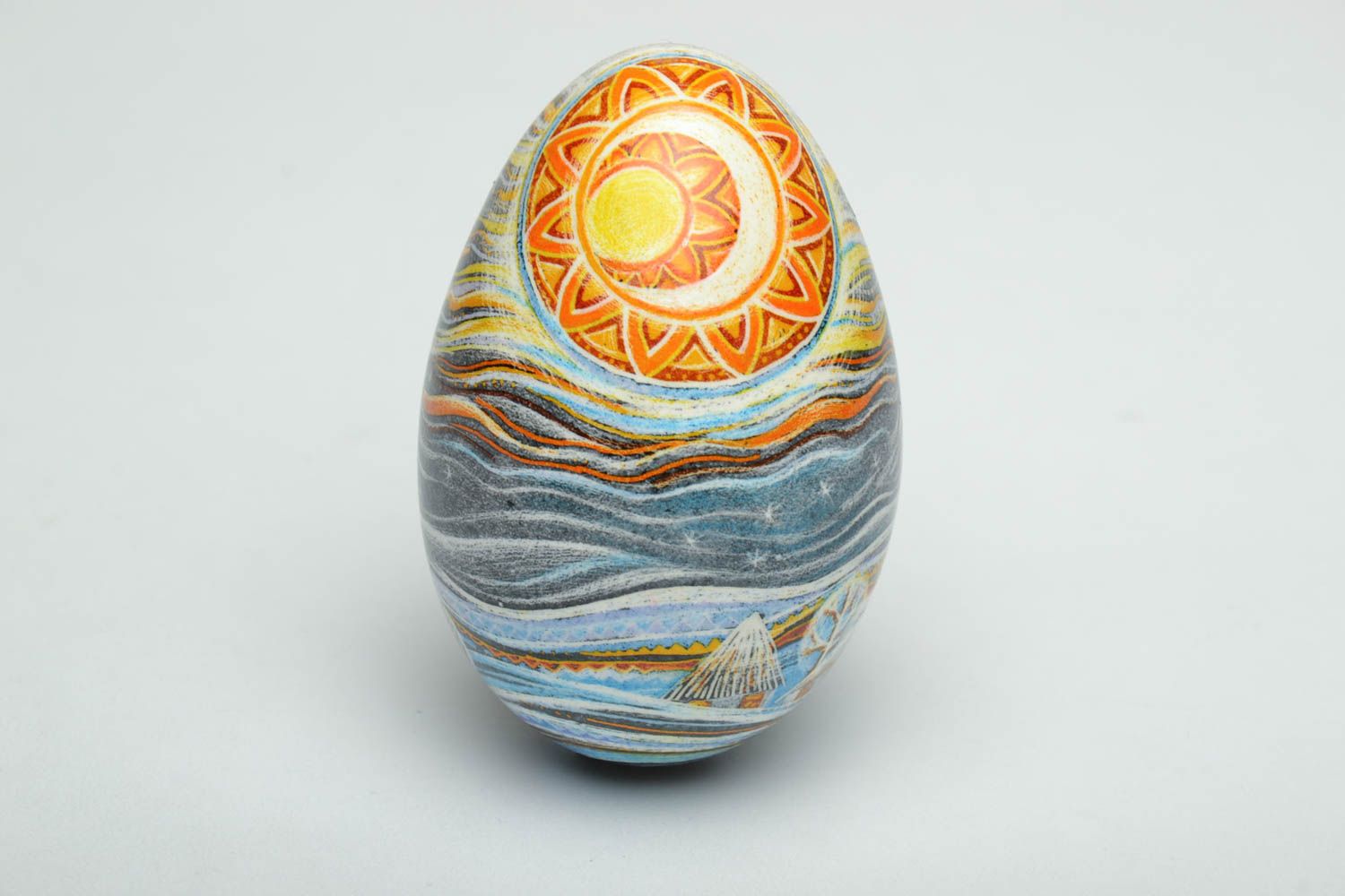 Handmade Easter egg based on goose.