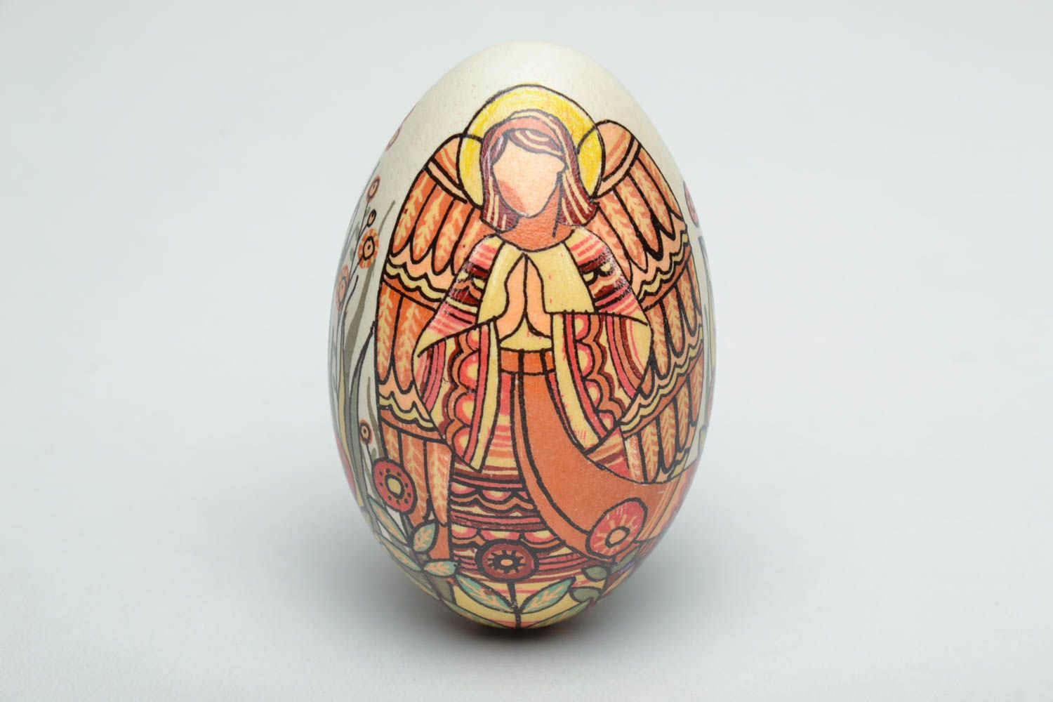 Decorative letter with the image of an Angel. Hand-made.