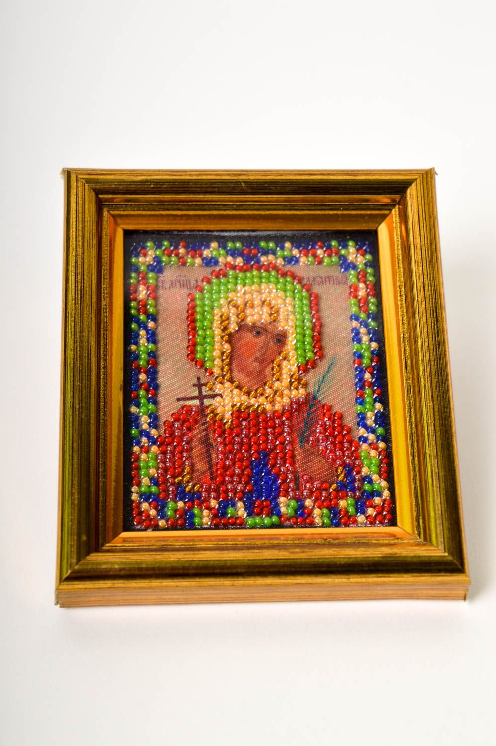 Icon of the Mother of God beads. Hand-Made.