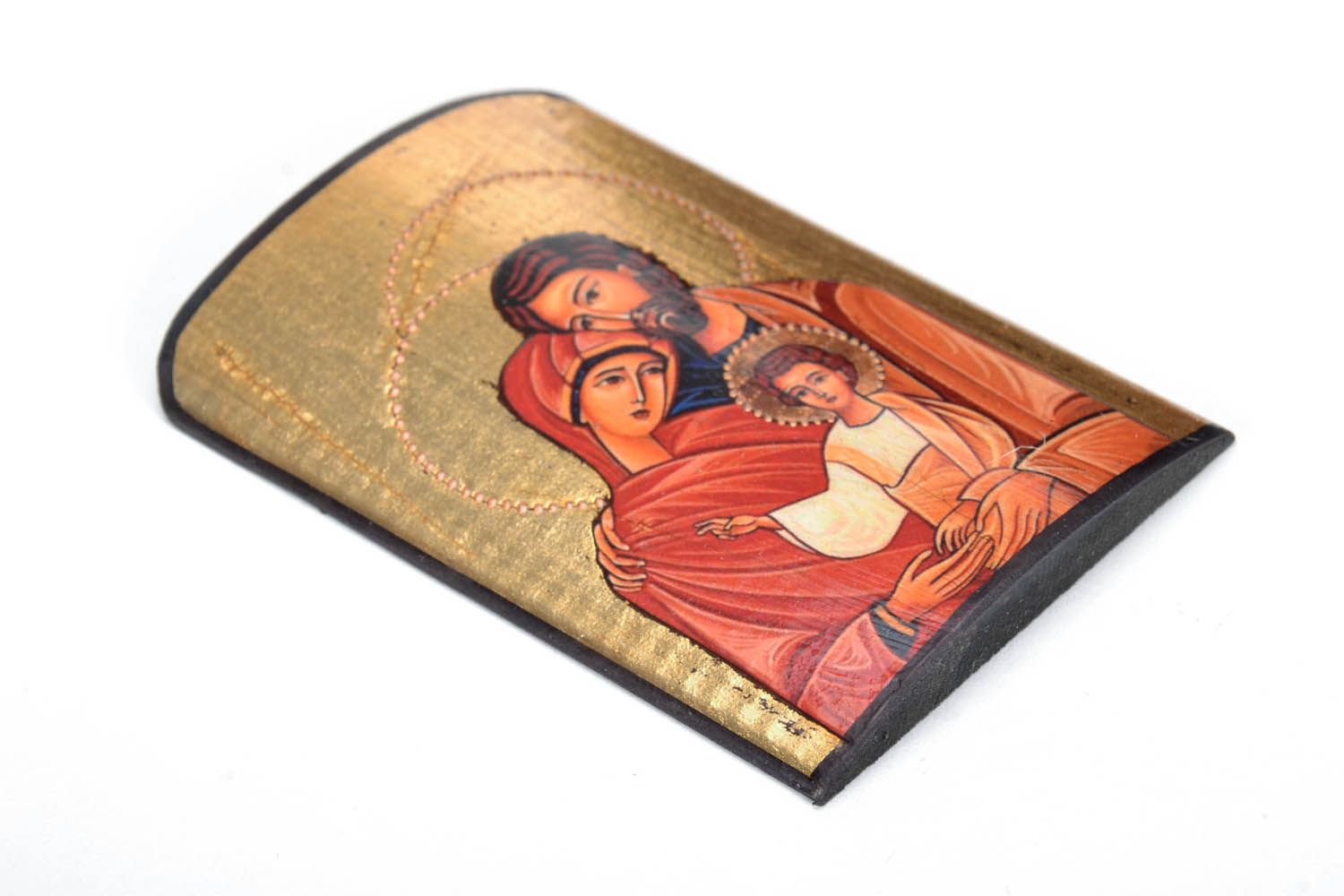 Reproduction of the iconography on a wooden base 