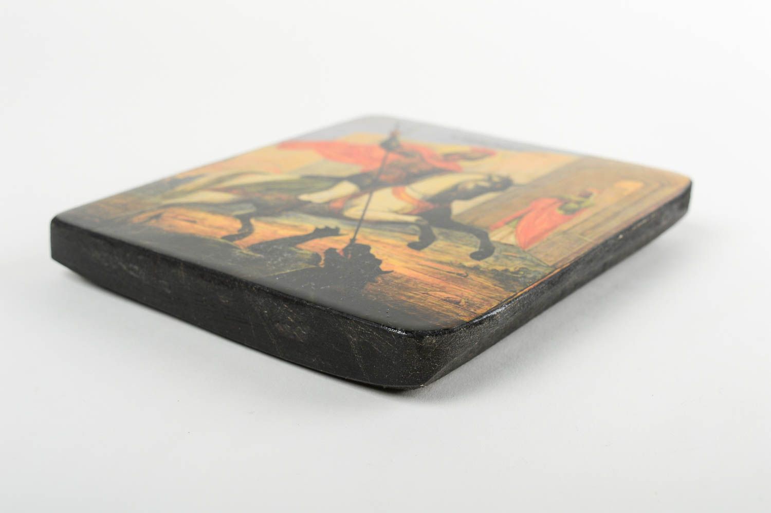 Orthodox icon of St. George the Victorious, on a wooden base